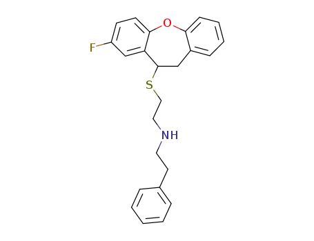 2-fluoro-10,11-dihydro-11-{[β-(phenethylamino)ethyl]thio}dibenz[b,f]oxepin