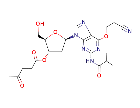Guanosine, 6-O-(2-cyanoethyl)-2'-deoxy-N-(2-methyl-1-oxopropyl)-,
3'-(4-oxopentanoate)
