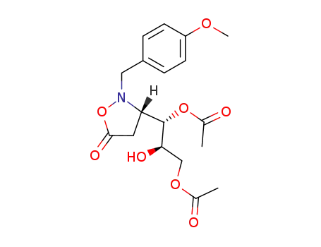 Acetic acid (1S,2R)-3-acetoxy-2-hydroxy-1-[(S)-2-(4-methoxy-benzyl)-5-oxo-isoxazolidin-3-yl]-propyl ester