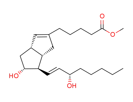 Molecular Structure of 88931-51-5 ((1S,5R,6R,7R)-5-[7-Hydroxy-6-[3(S)-hydroxy-1(E)-octenyl]bicyclo[3.3.0]oct-2-en-3-yl]pentanoic acid methyl ester)