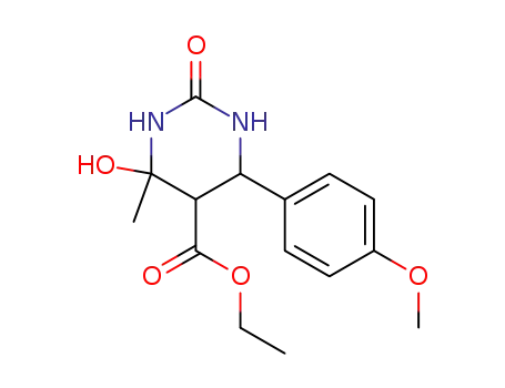 4-hydroxy-6-(4-methoxy-phenyl)-4-methyl-2-oxo-hexahydro-pyrimidine-5-carboxylic acid ethyl ester