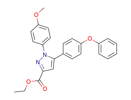 Molecular Structure of 894419-25-1 (1H-Pyrazole-3-carboxylic acid,
1-(4-methoxyphenyl)-5-(4-phenoxyphenyl)-, ethyl ester)