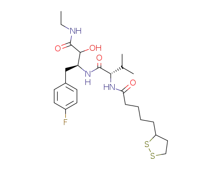 5-[1,2]Dithiolan-3-yl-pentanoic acid {(S)-1-[(S)-2-ethylcarbamoyl-1-(4-fluoro-benzyl)-2-hydroxy-ethylcarbamoyl]-2-methyl-propyl}-amide