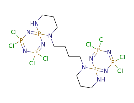 Molecular Structure of 91651-24-0 (C<sub>10</sub>H<sub>22</sub>Cl<sub>8</sub>N<sub>10</sub>P<sub>6</sub>)