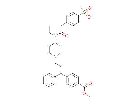4-[3-(4-{Ethyl-[2-(4-methanesulfonyl-phenyl)-acetyl]-amino}-piperidin-1-yl)-1-phenyl-propyl]-benzoic acid methyl ester