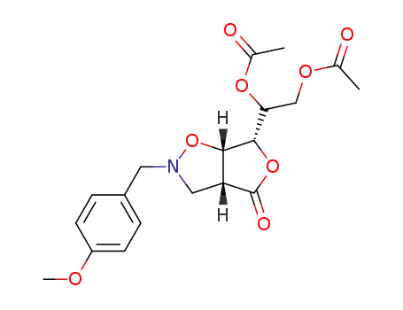 (3R, 6R, 6aS, 1'R)-(1',2'-diacetoxyethyl)-2-p-methoxybenzyl-4-oxo-tetrafurano<3,4-d>isoxazolidine
