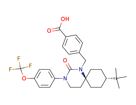 4-((9-(Tert-butyl)-2-oxo-3-(4-(trifluoromethoxy)phenyl)-1,3-diazaspiro[5.5]undecan-1-yl)methyl)benzoic acid