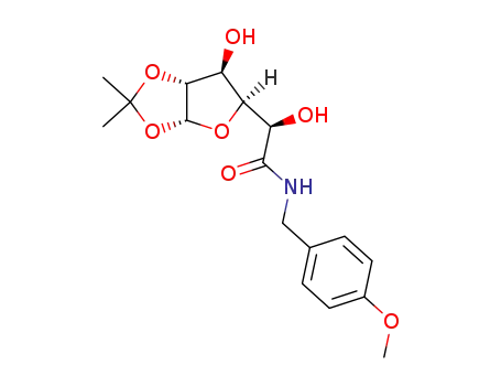 Molecular Structure of 138610-59-0 (N-(p-methoxybenzyl)-1,2-isopropylidene-D-glucofuranuronamide)