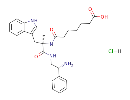 <R-(R*,R*)>-7-<<2-<(2-amino-2-phenylethyl)amino>-1-(1H-indol-3-ylmethyl)-1-methyl-2-oxoethyl>amino>-7-oxoheptanoic acid monohydrochloride