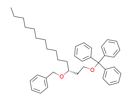 Molecular Structure of 139623-15-7 (Benzene, 1,1',1''-[[[3-(phenylmethoxy)tetradecyl]oxy]methylidyne]tris-,
(R)-)