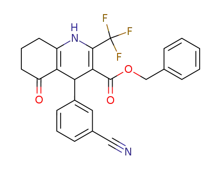 4-(3-cyano-phenyl)-5-oxo-2-trifluoromethyl-1,4,5,6,7,8-hexahydro-quinoline-3-carboxylic acid benzyl ester