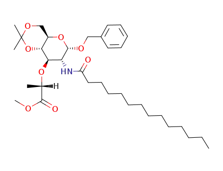(S)-2-((4aR,6S,7R,8R,8aS)-6-Benzyloxy-2,2-dimethyl-7-tetradecanoylamino-hexahydro-pyrano[3,2-d][1,3]dioxin-8-yloxy)-propionic acid methyl ester