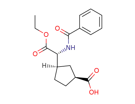 (1S,3R,1'R) 3-(benzoylamino-ethoxycarbonylmethyl)cyclopentanecarboxylic acid
