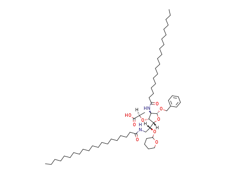 (R)-2-{(2R,3R,4R,5R)-5-Benzyloxy-4-icosanoylamino-2-[(R)-2-icosanoylamino-1-(tetrahydro-pyran-2-yloxy)-ethyl]-tetrahydro-furan-3-yloxy}-propionic acid