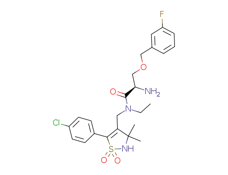 2-amino-<i>N</i>-[5-(4-chloro-phenyl)-3,3-dimethyl-1,1-dioxo-2,3-dihydro-1<i>H</i>-1λ<sup>6</sup>-isothiazol-4-ylmethyl]-<i>N</i>-ethyl-3-(3-fluoro-benzyloxy)-propionamide