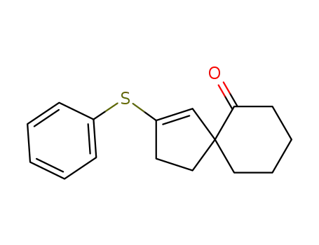 Molecular Structure of 58986-82-6 (2-Phenylsulfanyl-spiro[4.5]dec-1-en-6-one)
