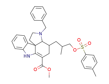 methyl 3-benzyl-2,3,3a,4,5,7-hexahydro-4[2-(p-tosyloxymethyl)propyl]-1H-pyrrolo(2,3-d)carbazole-6-cartboxylate