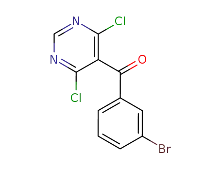 Molecular Structure of 754190-28-8 ((3-broMophenyl)(4,6-dichloropyriMidin-5-yl)Methanone)