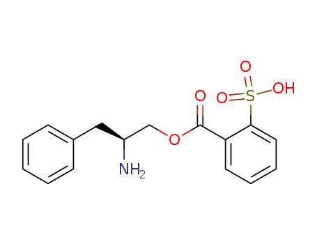 Molecular Structure of 832104-30-0 (Benzoic acid, 2-sulfo-, 1-[(2S)-2-amino-3-phenylpropyl] ester)