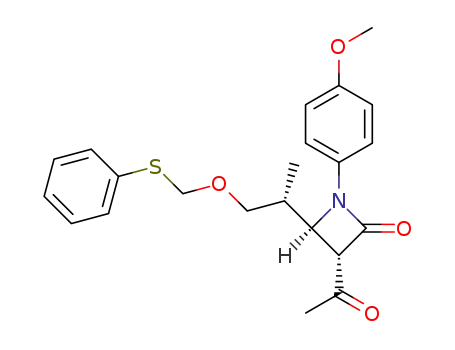 (3S,4R)-1-(p-anisyl)-3-acetyl-4-<(R)-1-(phenylthiomethoxymethyl)ethyl>-2-azetidinone