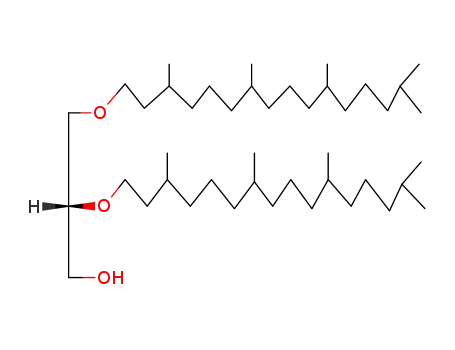 Molecular Structure of 99341-19-2 (1-Propanol,
2,3-bis[[(3R,7R,11R)-3,7,11,15-tetramethylhexadecyl]oxy]-, (2S)-)
