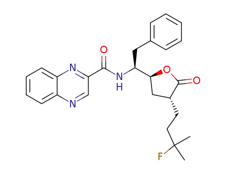 2-Quinoxalinecarboxamide,
N-[(1S)-1-[(2S,4R)-4-(3-fluoro-3-methylbutyl)tetrahydro-5-oxo-2-furanyl]-
2-phenylethyl]-
