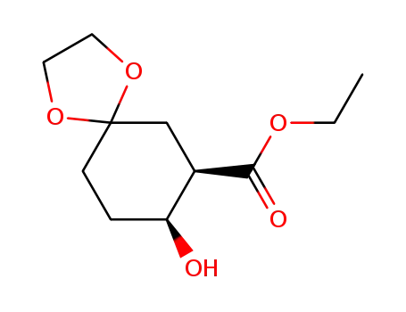 Molecular Structure of 96893-99-1 ((1R,2S)-5,5-(Ethylendioxy)-2-hydroxycyclohexancarbonsaeure-ethylester)