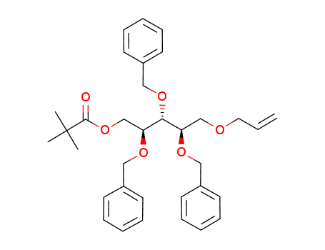 Molecular Structure of 909556-42-9 (5-O-allyl-2,3,4-tri-O-benzyl-1-O-pivaloyl-D-ribitol)