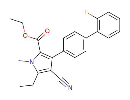 4-cyano-5-ethyl-3-(2'-fluoro-biphenyl-4-yl)-1-methyl-1<i>H</i>-pyrrole-2-carboxylic acid ethyl ester