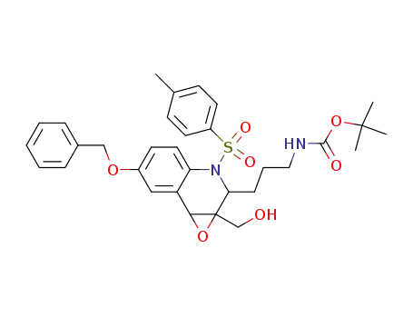 {3-[6-benzyloxy-1a-hydroxymethyl-3-(toluene-4-sulfonyl)-1a,2,3,7b-tetrahydro-1-oxa-3-aza-cyclopropa[<i>a</i>]naphthalen-2-yl]-propyl}-carbamic acid <i>tert</i>-butyl ester