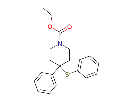 4-phenyl-4-phenylsulfanyl-piperidine-1-carboxylic acid ethyl ester