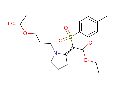 Molecular Structure of 826994-58-5 (Acetic acid,
[1-[3-(acetyloxy)propyl]-2-pyrrolidinylidene][(4-methylphenyl)sulfonyl]-,
ethyl ester)