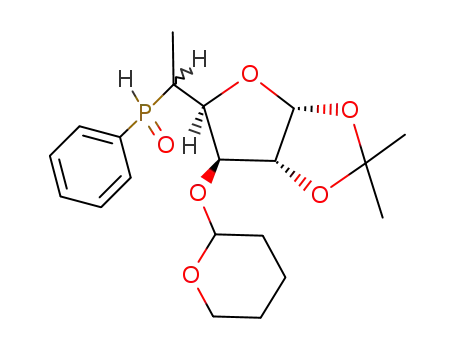 (5RS)-5,6-dideoxy-1,2-O-isopropylidene-5-C-(phenylphosphinyl)-3-O-(tetrahydropyran-2-yl)-α-D-xylo-hexafuranose