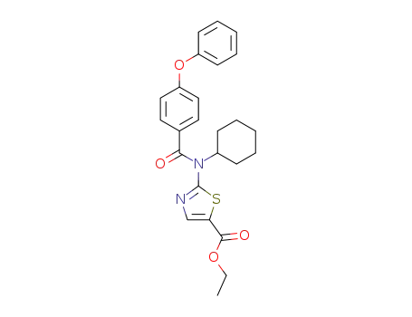 Molecular Structure of 827038-83-5 (5-Thiazolecarboxylic acid, 2-[cyclohexyl(4-phenoxybenzoyl)amino]-,
ethyl ester)