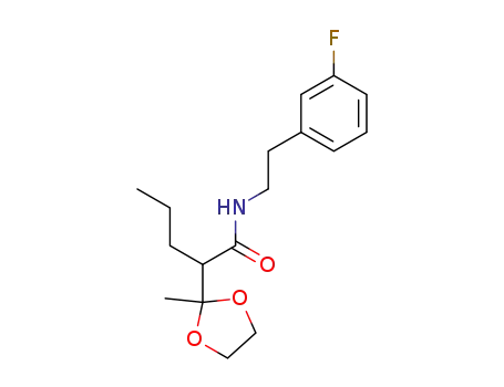 Molecular Structure of 854133-13-4 (2-(2-methyl-[1,3]dioxolan-2-yl)-pentanoic acid [2-(3-fluoro-phenyl)-ethyl]-amide)