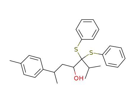 2-methyl-6-(p-tolyl)-3,3-bisphenylthioheptan-4-ol