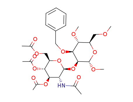 Acetic acid (2R,3S,4R,5R,6S)-3-acetoxy-2-acetoxymethyl-5-acetylamino-6-((2S,3S,4S,5R,6R)-4-benzyloxy-2,5-dimethoxy-6-methoxymethyl-tetrahydro-pyran-3-yloxy)-tetrahydro-pyran-4-yl ester