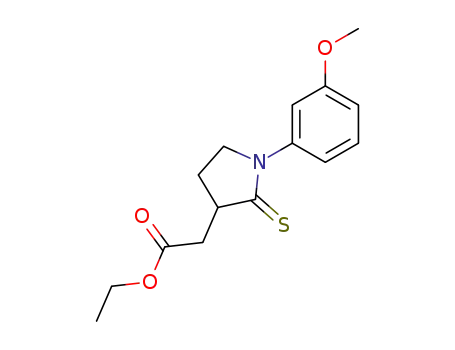 3-ethoxycarbonylmethyl-1-(3-methoxyphenyl)pyrrolidine-2-thione