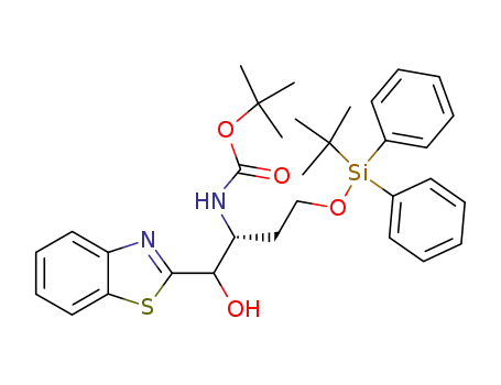 {(1R)-1-[(benzothiazol-2-yl)(hydroxy)methyl]-3-(tert-butyldiphenylsiloxy)propyl}carbamic acid tert-butyl ester