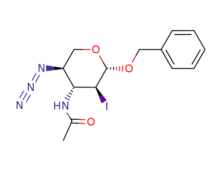 N-((2S,3S,4R,5R)-5-Azido-2-benzyloxy-3-iodo-tetrahydro-pyran-4-yl)-acetamide