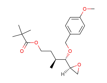 Molecular Structure of 141352-75-2 (2,2-Dimethyl-propionic acid (3S,4S)-4-(4-methoxy-benzyloxy)-3-methyl-4-(S)-oxiranyl-butyl ester)