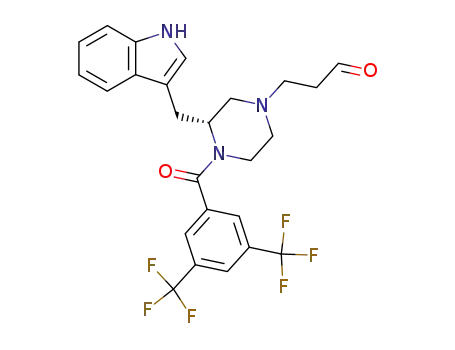 1-Piperazinepropanal,
4-[3,5-bis(trifluoromethyl)benzoyl]-3-(1H-indol-3-ylmethyl)-, (3R)-