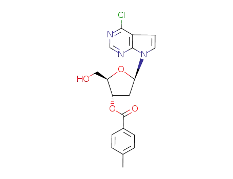 4-Chloro-7-(2-deoxy-3-O-(p-toluoyl)-β-D-erythro-pentofuranosyl)-7H-pyrrolo<2,3-d>pyrimidine