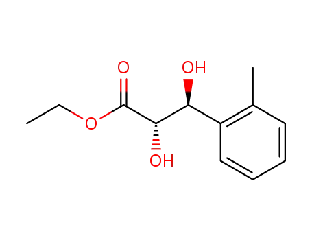 Molecular Structure of 811467-31-9 (Benzenepropanoic acid, alpha,ba-dihydroxy-2-methyl-, ethyl ester, (alphaR,baR)-rel- (9CI))