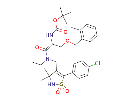 [1-{[5-(4-chloro-phenyl)-3,3-dimethyl-1,1-dioxo-2,3-dihydro-1<i>H</i>-1λ<sup>6</sup>-isothiazol-4-ylmethyl]-ethyl-carbamoyl}-2-(2-methyl-benzyloxy)-ethyl]-carbamic acid <i>tert</i>-butyl ester