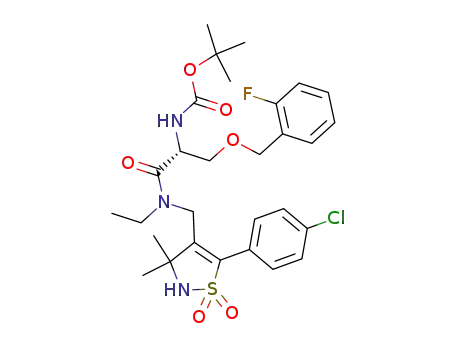 [1-{[5-(4-chloro-phenyl)-3,3-dimethyl-1,1-dioxo-2,3-dihydro-1<i>H</i>-1λ<sup>6</sup>-isothiazol-4-ylmethyl]-ethyl-carbamoyl}-2-(2-fluoro-benzyloxy)-ethyl]-carbamic acid <i>tert</i>-butyl ester