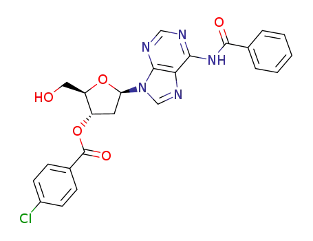 4-Chloro-benzoic acid (2R,3S,5R)-5-(6-benzoylamino-purin-9-yl)-2-hydroxymethyl-tetrahydro-furan-3-yl ester