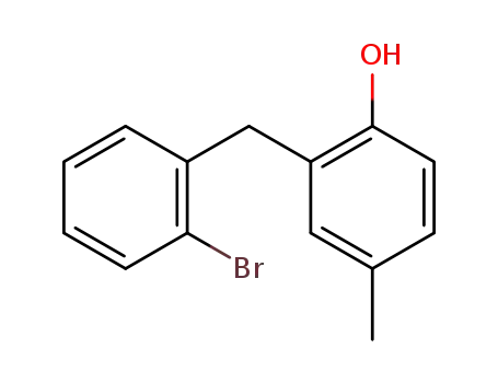 Molecular Structure of 5468-74-6 (2-(2-bromobenzyl)-4-methylphenol)