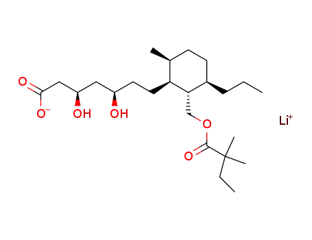 [1S-[1α(βS*,δS*),2β,3α,6α]]-2-[(2,2-Dimethyl-1-oxobutoxy) methyl]-β,δ-dihydroxy-6-methyl-3-propylcyclohexaneheptanoic acid, monolithium salt