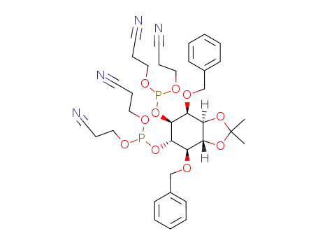Phosphorous acid (3aR,4R,5S,6S,7S,7aR)-4,7-bis-benzyloxy-6-[bis-(2-cyano-ethoxy)-phosphanyloxy]-2,2-dimethyl-hexahydro-benzo[1,3]dioxol-5-yl ester bis-(2-cyano-ethyl) ester